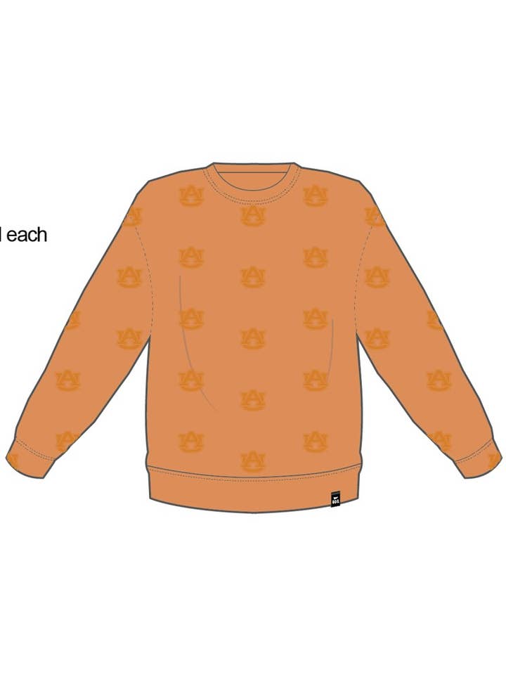 Gameday Social Apparel Co.® - Wholesale Sweatshirt - Women's - Auburn Ritter Repeat Lantern Sleeve Crew5