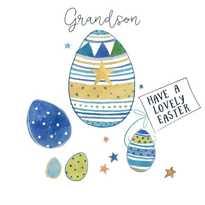 Grandson have a lovely Easter - blue eggs for wholesale by Katie Phythian Design