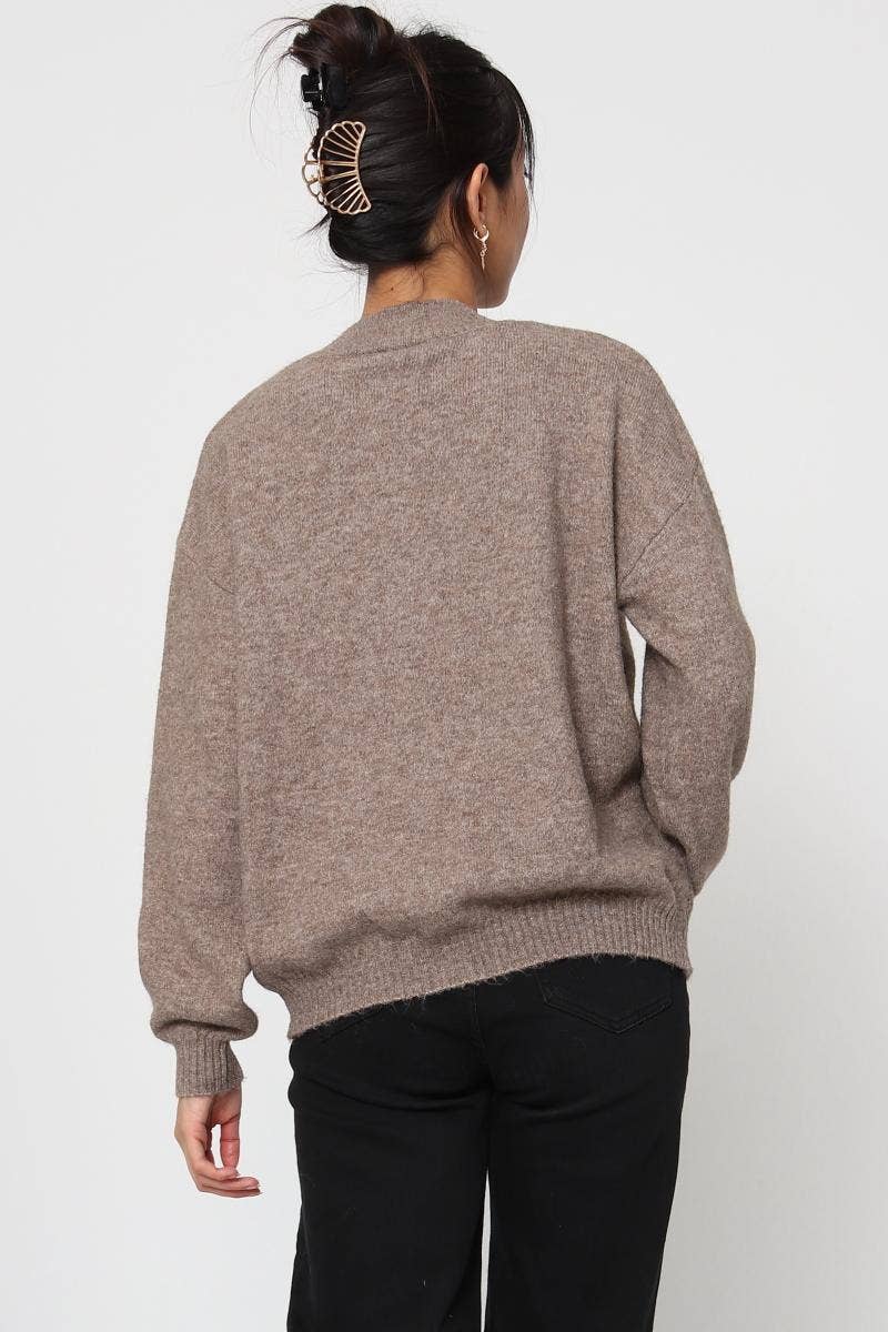 DIX-ONZE - Wholesale Knit Sweater - Women's - Soft Plain Sweater – Round Neck & Long Sleeves27