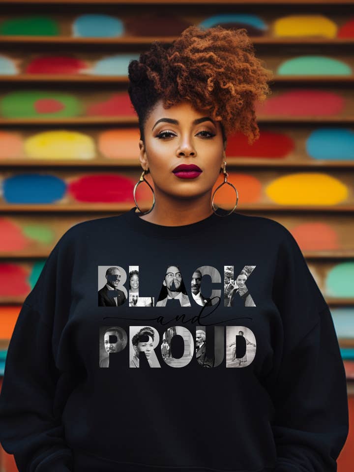 Black and Proud Sweatshirt for wholesale by Golden Chic
