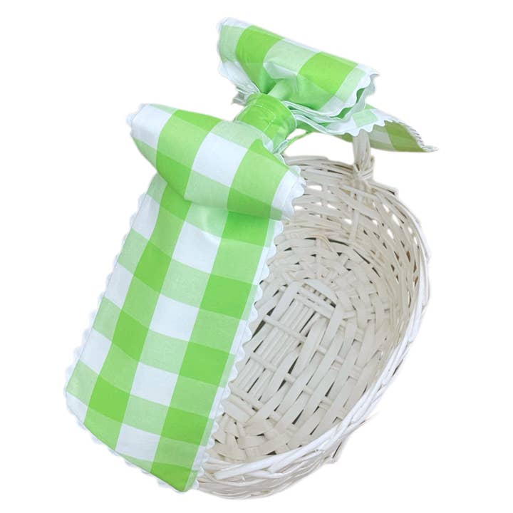 Lime Buffalo Check with Ric Rac Trim Basket Bow for wholesale by The Bow Next Door