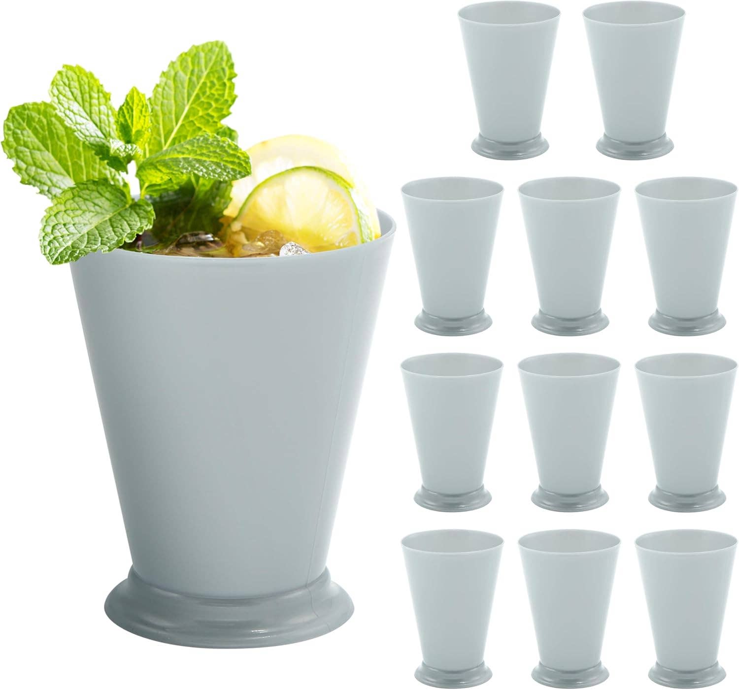 4E's Novelty - Wholesale Disposable Cup - 4E's Novelty Mint Julep Plastic Cups – 12-Pack 10 oz | Kentucky Derby Party Supplies & Decorations