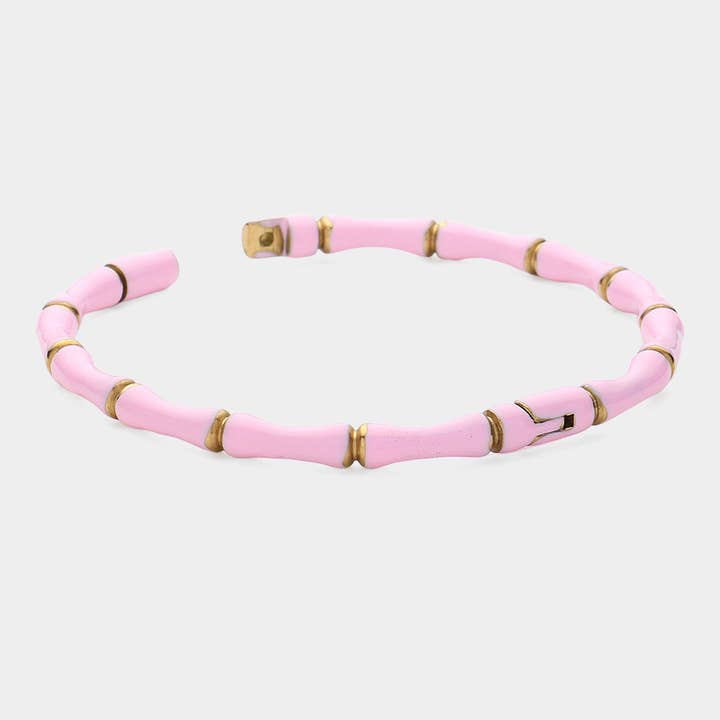 Sensibling Corp. - Wholesale Bangle Bracelet - Enamel Bamboo Hinged Bangle Bracelet1