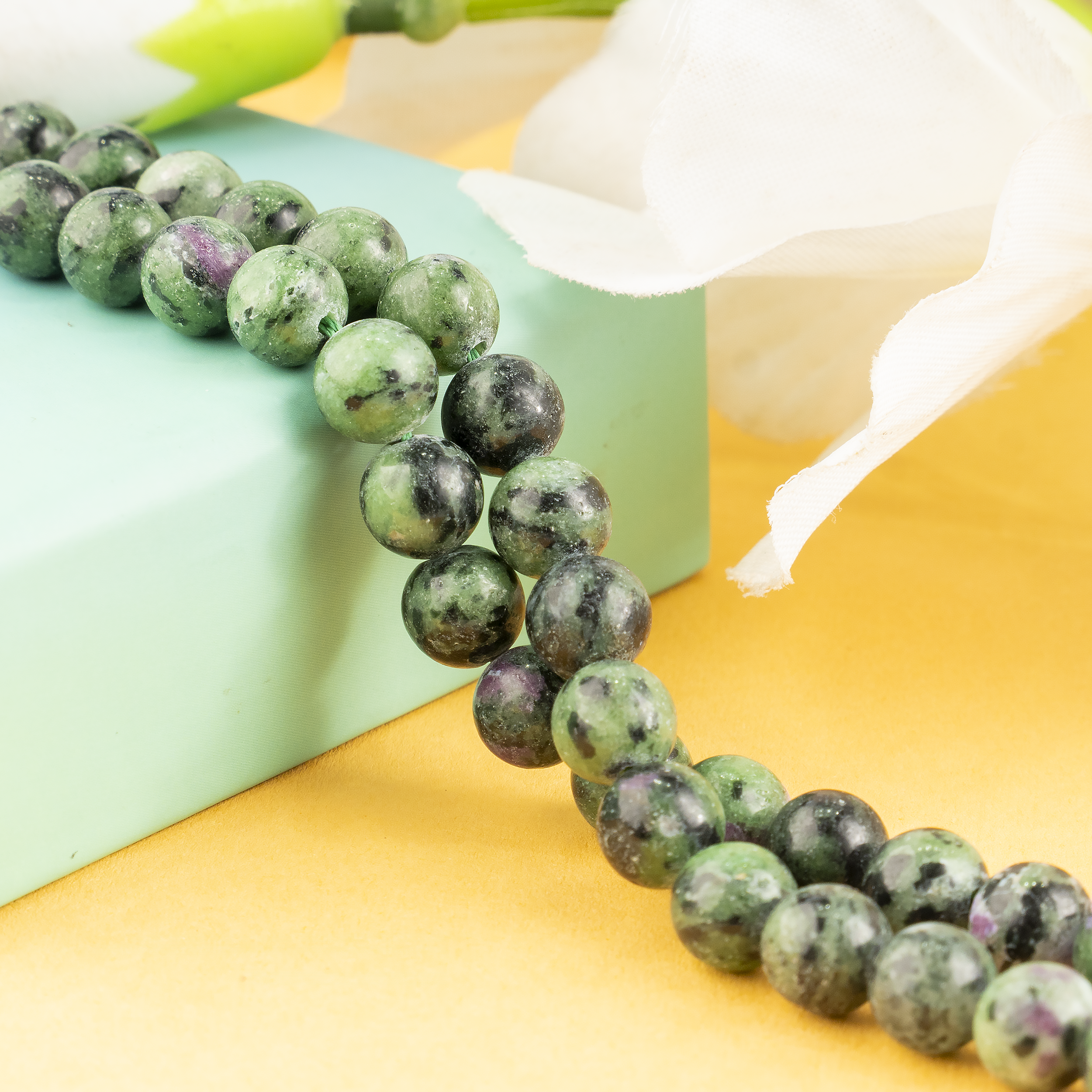 Soothing Crystals Beads - Vente Perle - Perles Rondes en Cristal | Rubis Zoïsite | Perles de Pierres de Guérison9