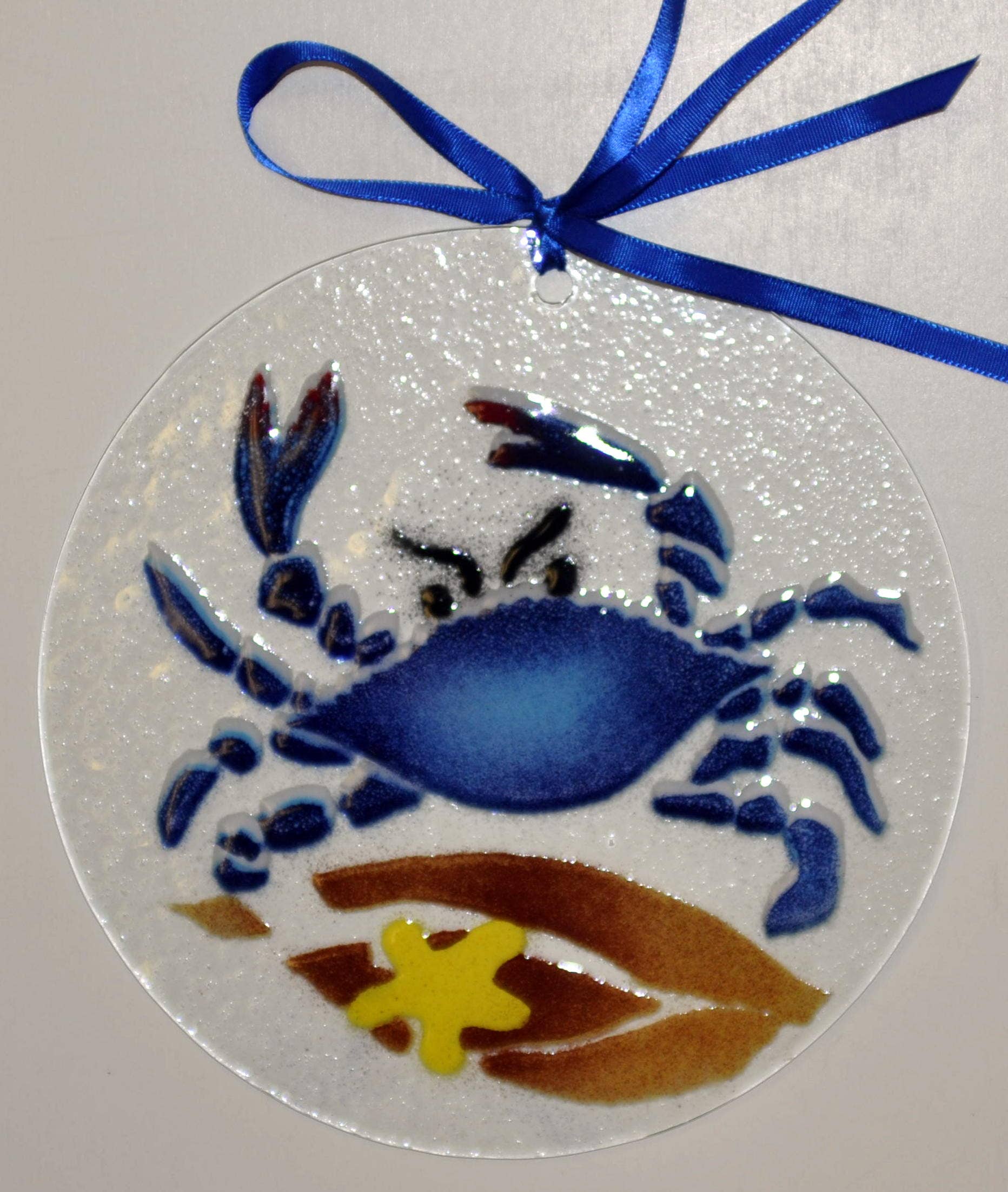 Folio Art Glass - Wholesale Suncatcher - Blue Claw Crab Suncatcher/Ornament0