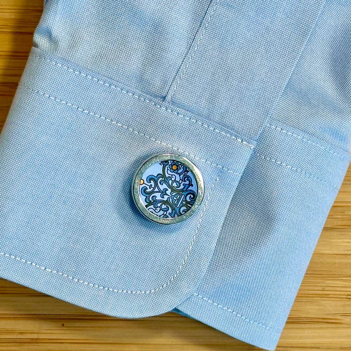 TTE Designs - Wholesale Cufflinks - Recycled Vintage Tin Set in Stainless Steel Men's Cufflinks