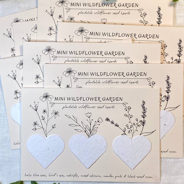 The Raven’s Edge Studio - Wholesale Party Favor - Plantable Party Favor | Peach Mini Wildflower Garden Hearts6