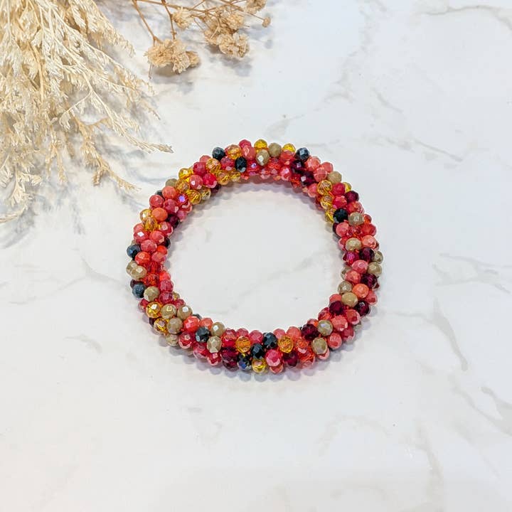 LOLO & YAYA - Wholesale Link & Chain Bracelet - Red-tone crystal effect bracelet24