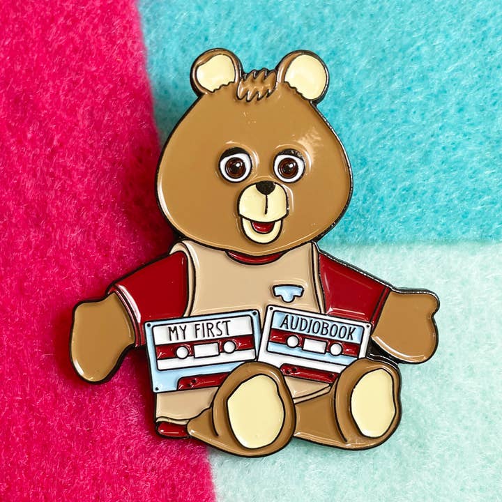 Teddy Ruxpin Audiobook Enamel Pin | Bookish Pop Culture Pin for wholesale by Pixel & Ink Creative