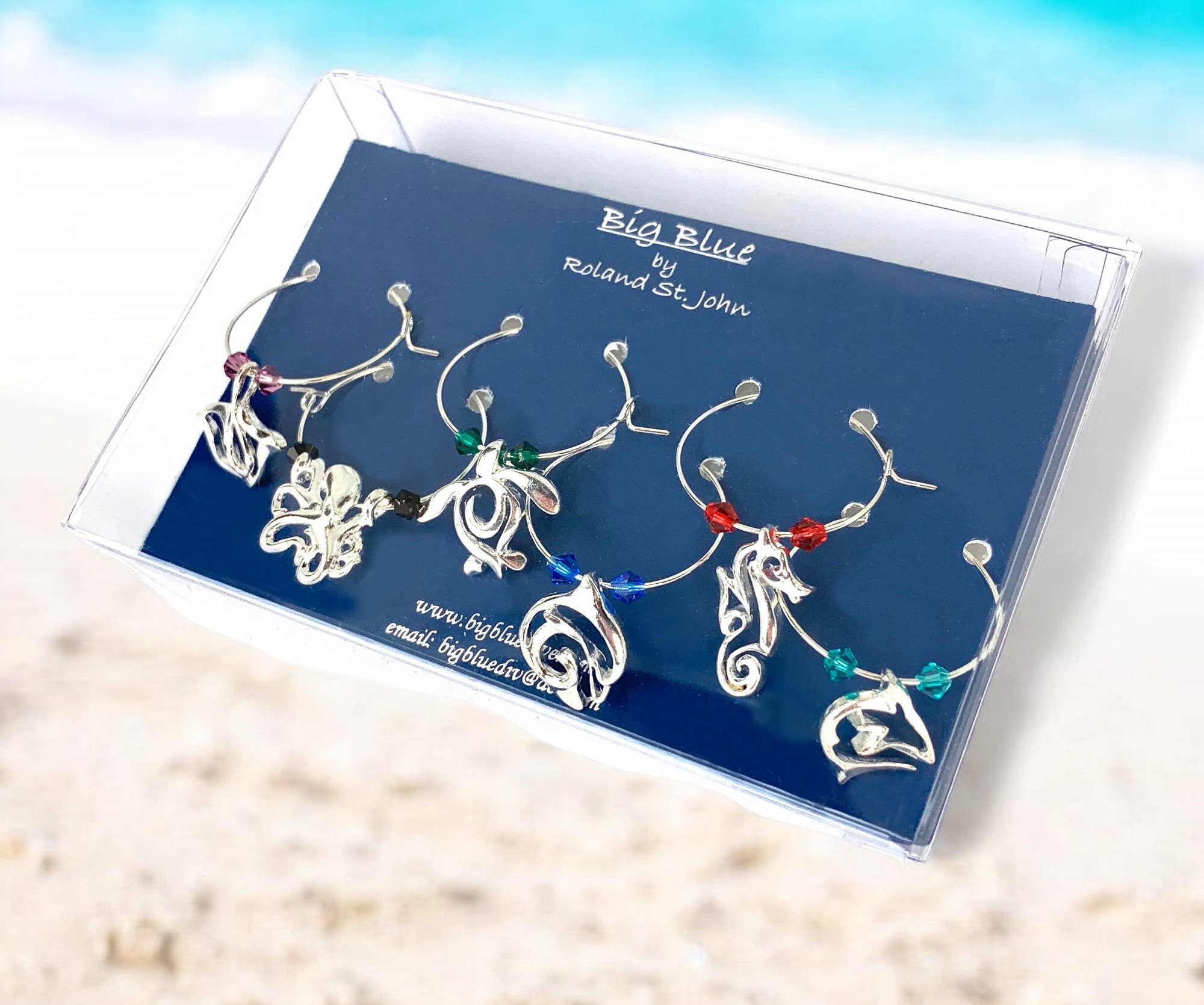 Big Blue by Roland St John - Vente Marqueur pour verre à vin - Marqueurs pour verre à vin