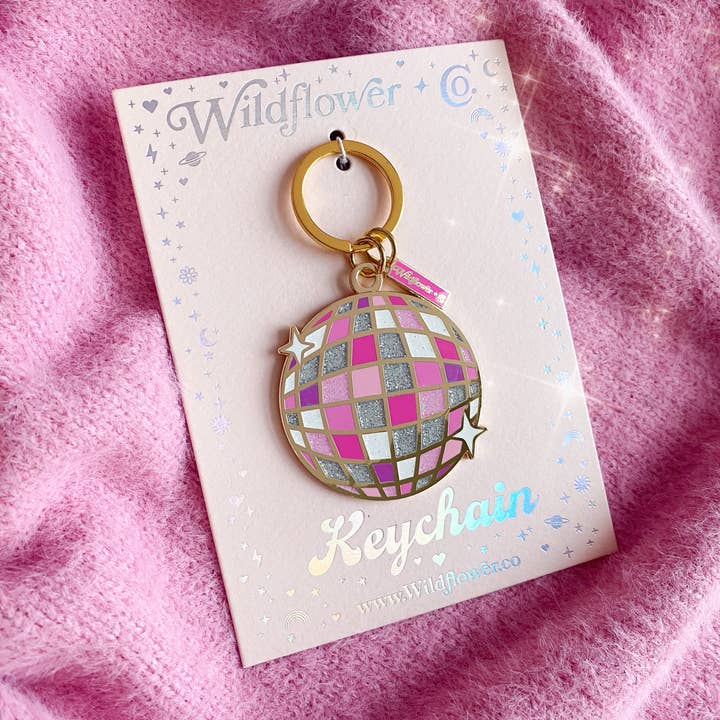 Wildflower + Co. - Wholesale Keychain - Women's - Disco Ball Enamel Keychain