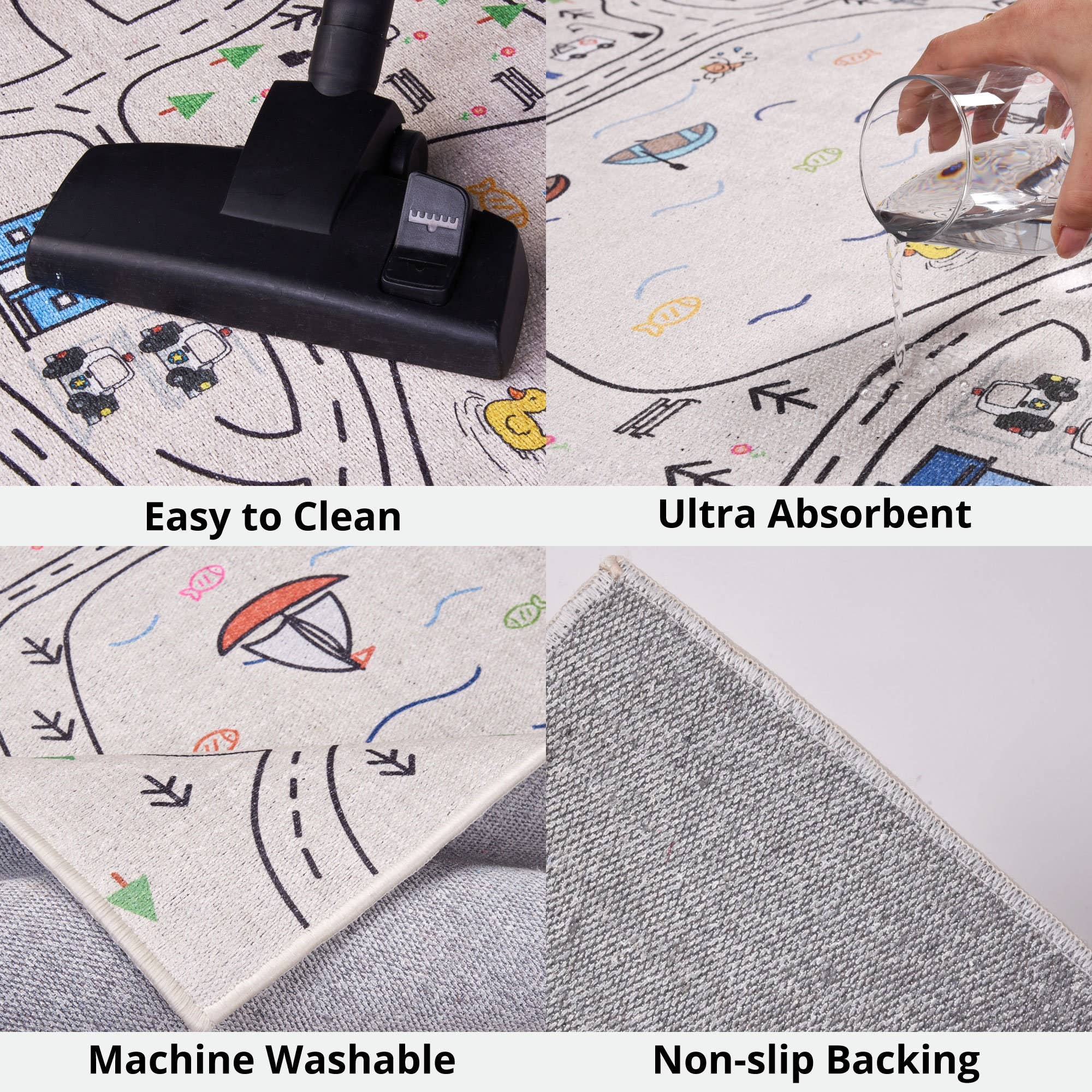 Happy Woody - Vendita all'ingrosso Tappeto - Bambini e neonati - Tappeto per bambini HappyTown con motivo strade - tappeto gioco per cameretta7