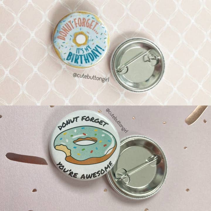 1.25in & 2.25in Donut Forget! for wholesale by Cute as a Button Girl