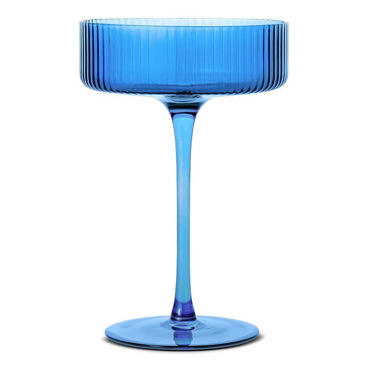 TABLESETTERS LIMITED - Wholesale Cocktail/Liquor Glass - Ribbed Green Cocktail Coupe 290ml, Set of 4