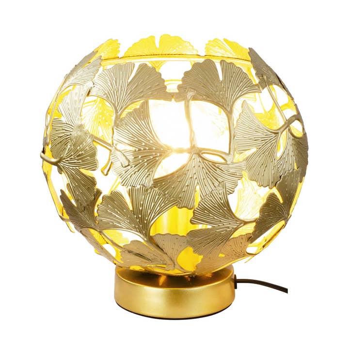 Ginkgo Biloba leaf metal table lamp Osmose for wholesale by C-Création