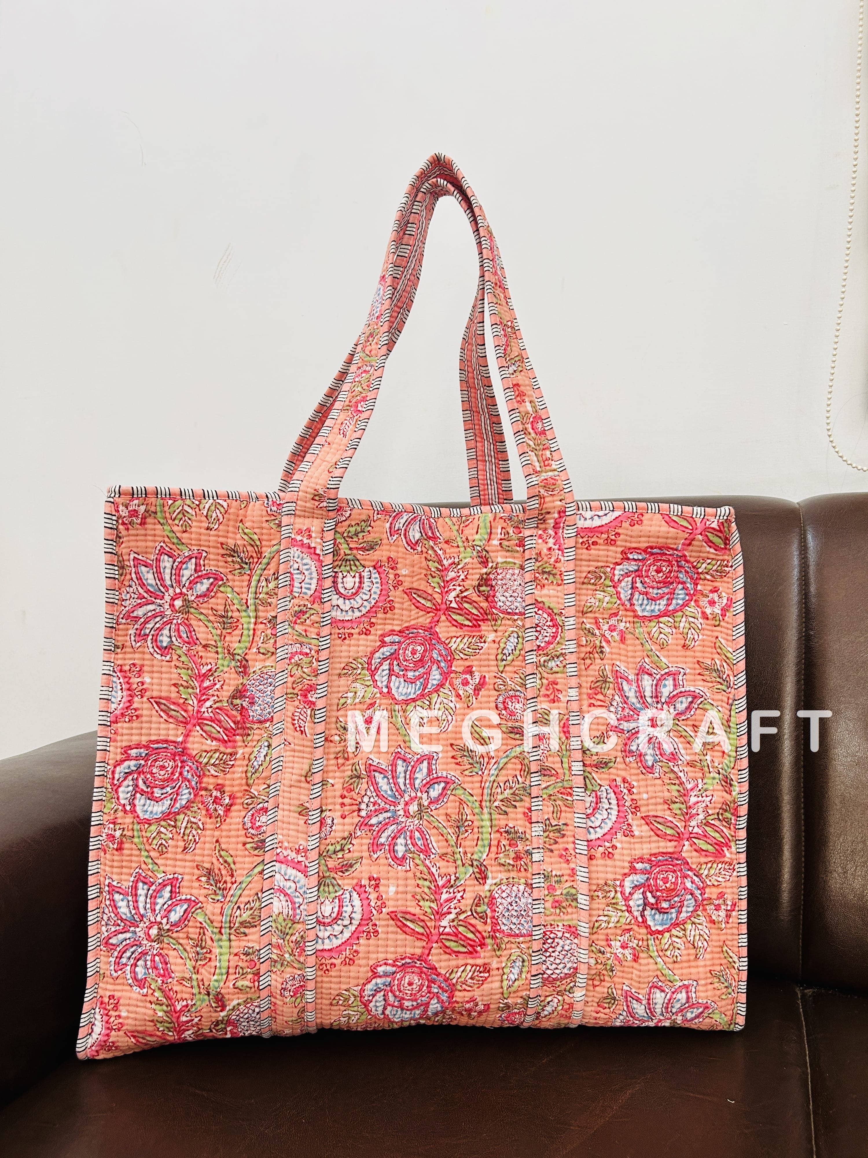 Meghcraft - Wholesale Tote Bag - Women's - Assorted Cotton Quilted Multipurpose Tote Bag | Beach Bag16