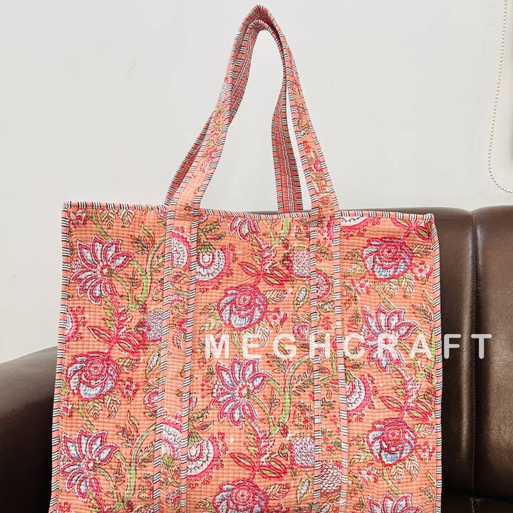Meghcraft - Wholesale Tote Bag - Women's - Assorted Cotton Quilted Multipurpose Tote Bag | Beach Bag16