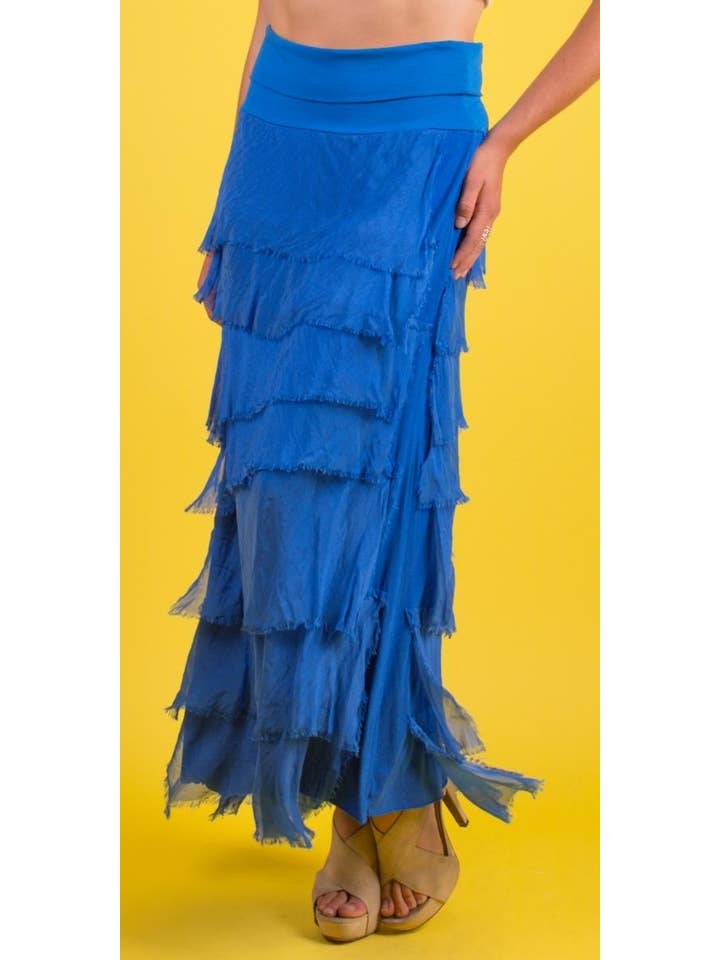 Gigi Moda - Vente Jupe – femme - Jupe volantée longue en soie33