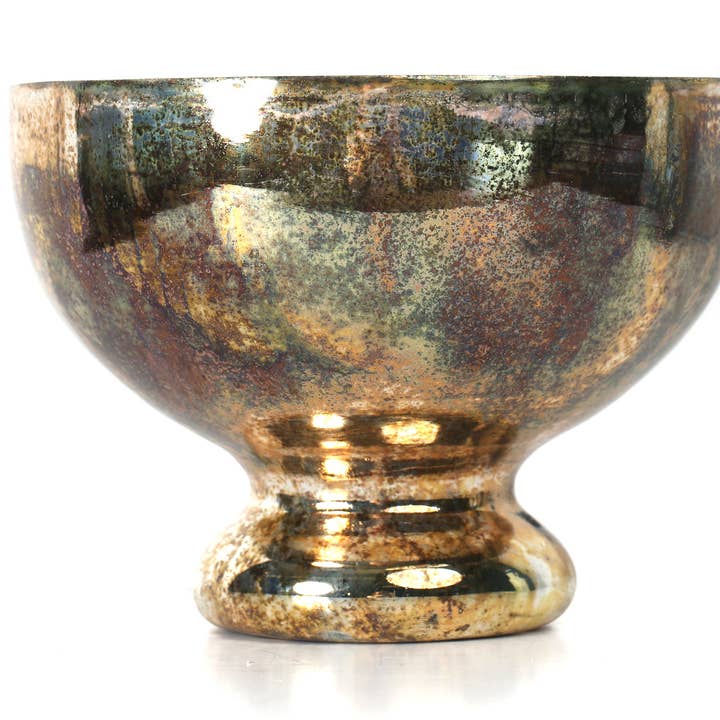 Tazón de vidrio de mercurio dorado quemado (7.5 «x5.5") para venta al por mayor de S.N.K. Home Decor