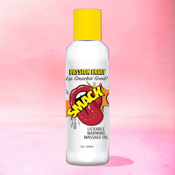 Little Genie Productions - Vendita all'ingrosso Olio/gel per massaggi - Olio da Massaggio Riscaldante e Labbra Smack - Frutto della Passione 2oz