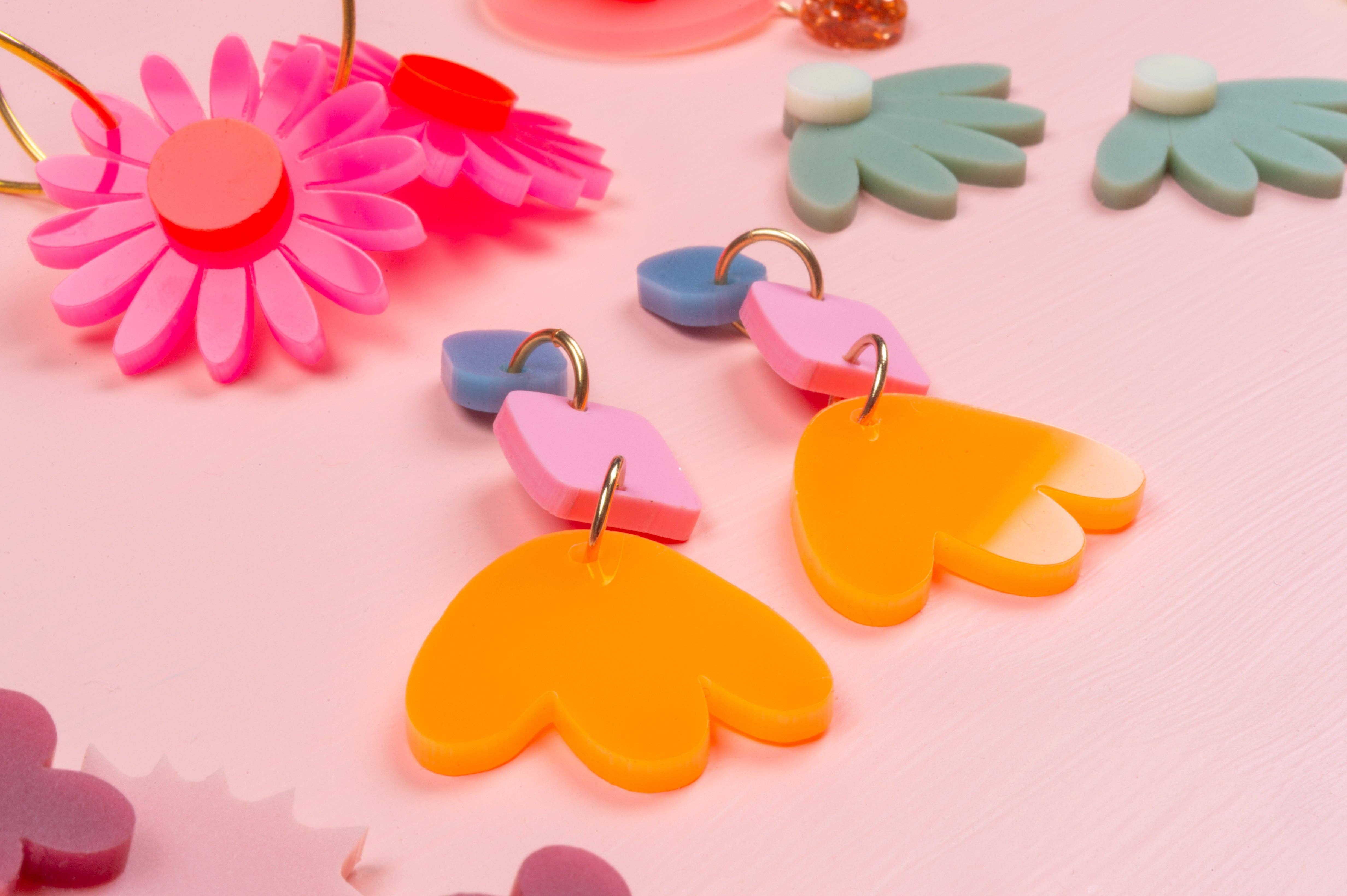 Emeldo - Wholesale Dangle Earrings - Jenna Earrings // Blue, Pink, Neon Orange3