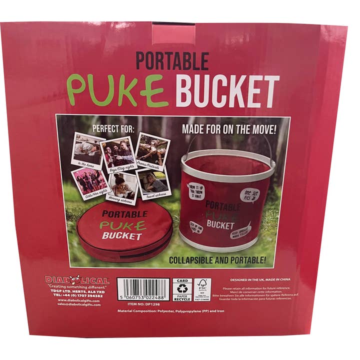 The Diabolical Gift People - Novelty Gifts, Christmas Gifts – Presente de novidade por atacado – Balde Puke Portátil - Presentes Novidades, Acessórios para Festivais, Dia dos Pais3