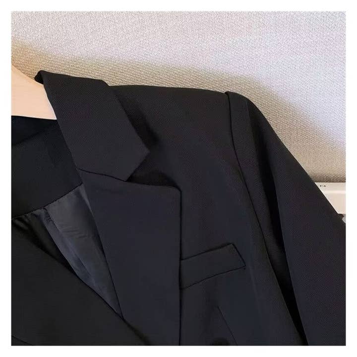 Sheer Trend - Wholesale Suit Jacket - Women's - Relaxed Fit Solid Color Casual Wide Leg Pants2