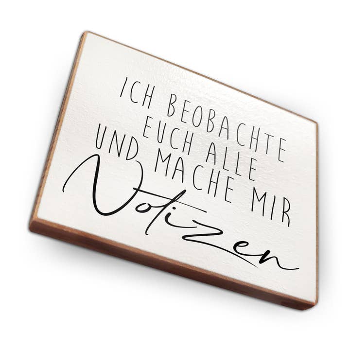 Aimant de réfrigérateur en bois de hêtre - Je vous observe tous pour la vente par wammi