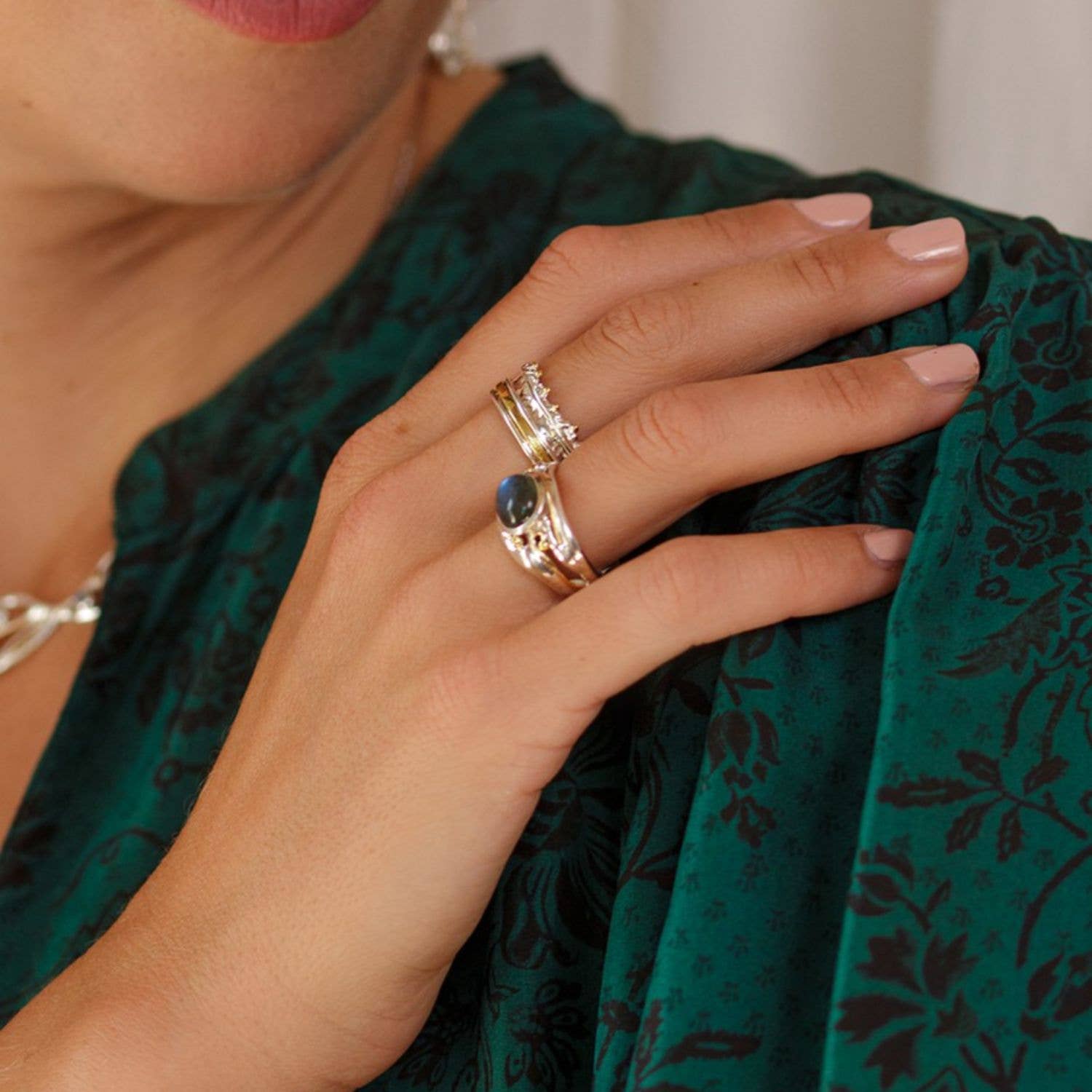 Banyan Jewellery - Wholesale Band/Stacked Ring - Handmade Crown Mixed Metal Spinning Ring9