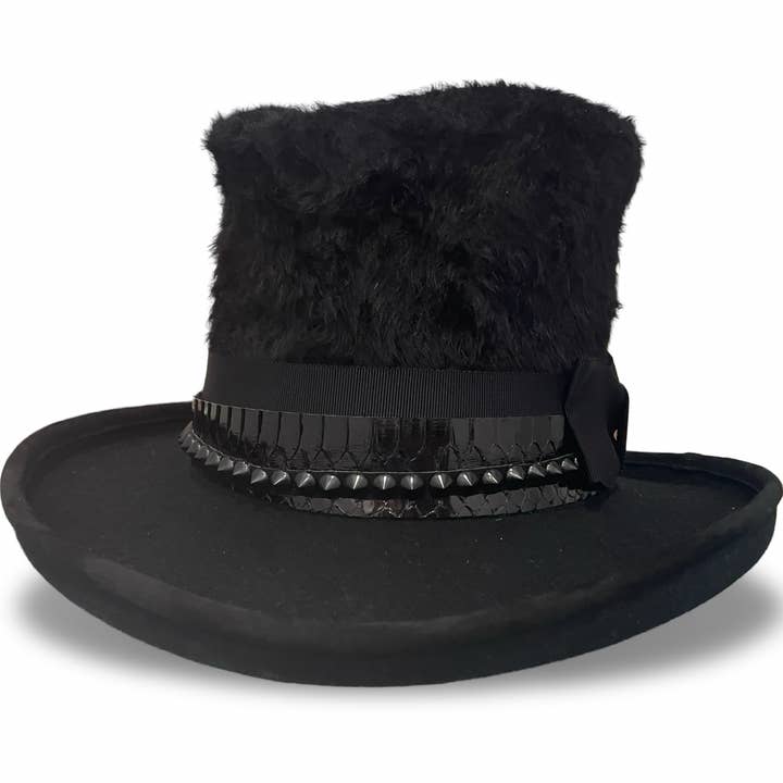 Victoria - Schwarzer Gothic-Zylinder aus gemischten Materialien für den Großhandel von Cha Cha's House of Ill Repute