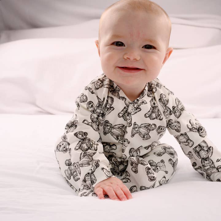 Fred & Noah – Fato de dormir – Bebé por atacado – Macacão de algodão com estampa de ursinho