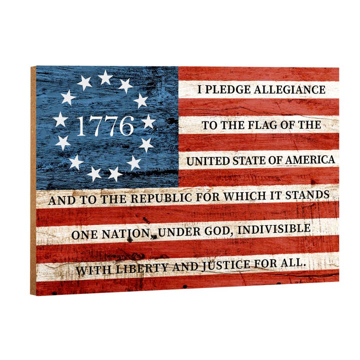 I Pledge Allegiance 1776 USA Patriotic Shelf Sitter for wholesale by LifeSong Milestones