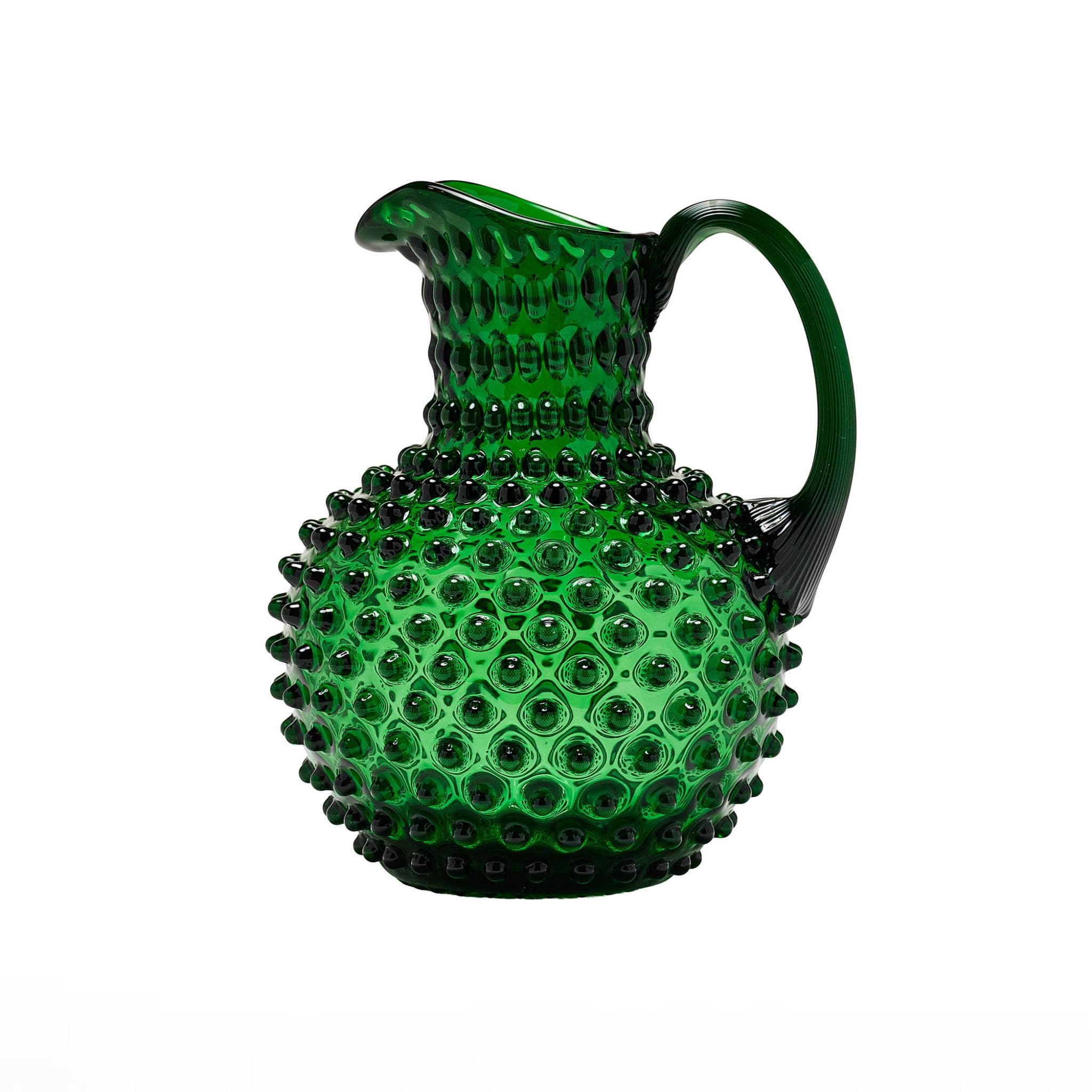 Maure Luxury Gifts - Wholesale Jug - Hobnail Glass Pitcher | Midnight Botanica | 2L | Vintage Jug