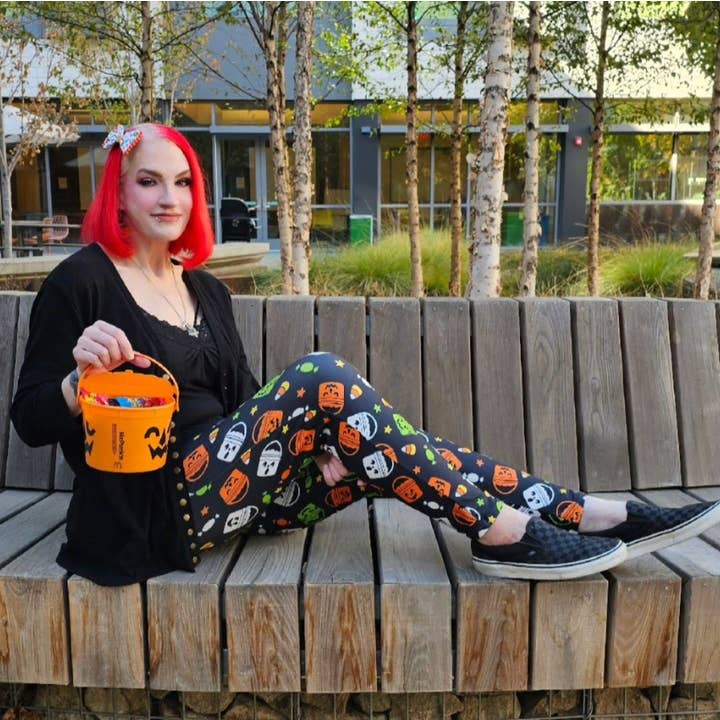 Boo Buckets - The Sketchy Pumpkin (Exclusive) - Pocket Leggings for wholesale by Beautifully Unique® Bootique