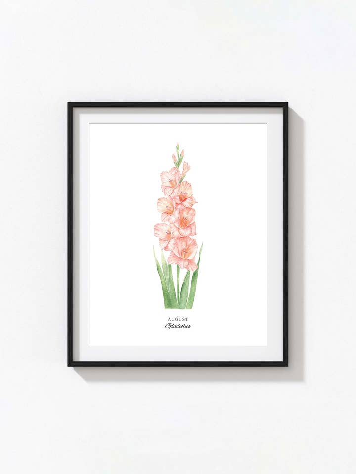 August Birth Flower Print, Gladiolus for wholesale by Tammy Speed Design