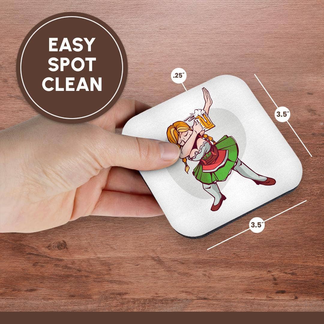 3dRose – Großhandel Untersetzer – 3dRose, Oktoberfest Dabbing Frau, Untersetzer13