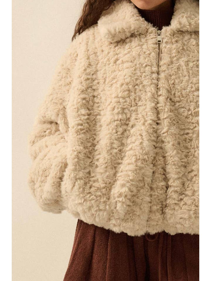 Promesa USA - Wholesale Jacket - Women's - Faux Fur Zip-Up Collared Pocket Jacket7