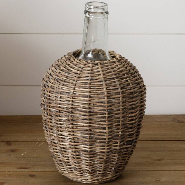Audrey's Home & Gift - Wholesale Decorative Jar - Willow Demijohn With Glass Bottle (PC)