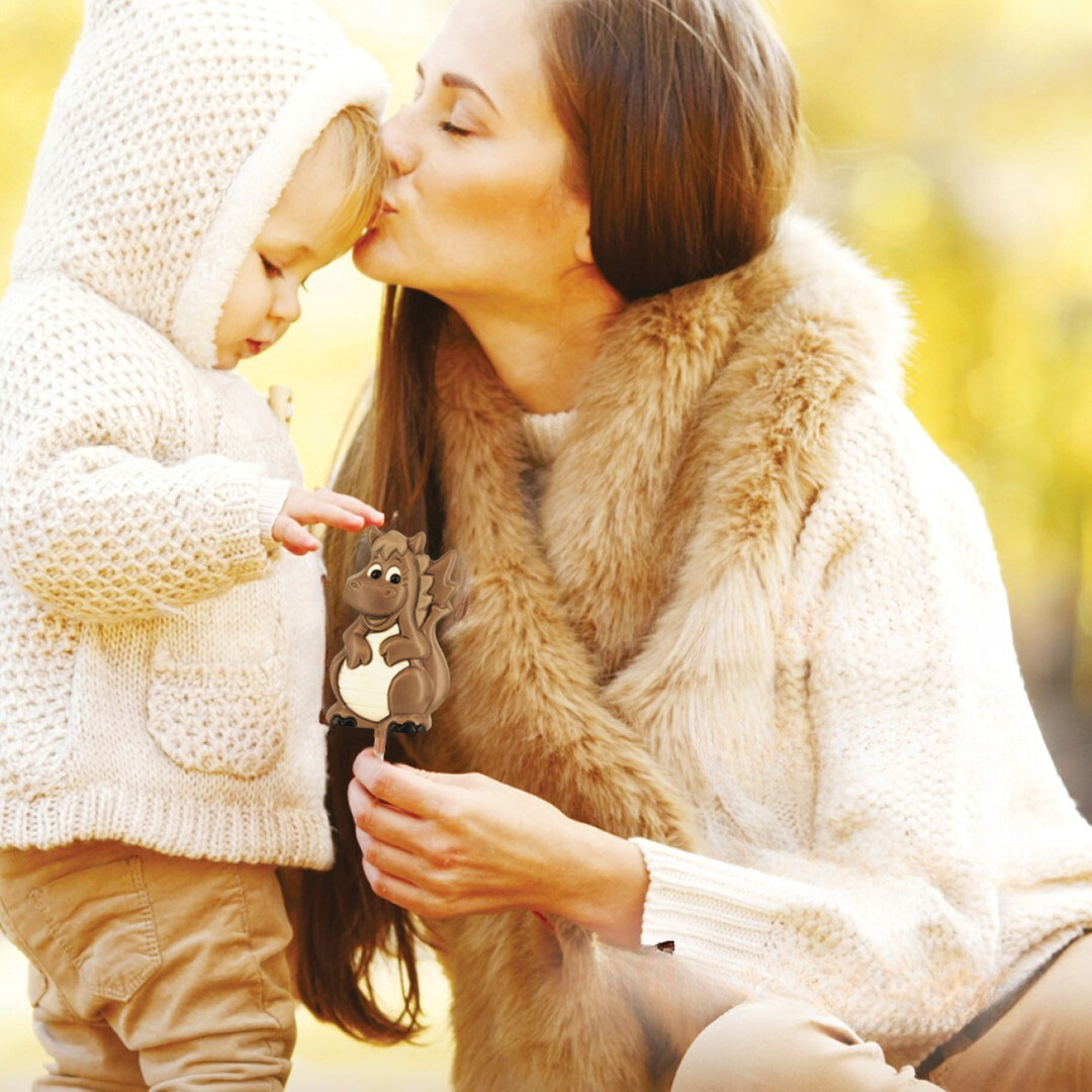 ADG Diffusion - Wholesale Chocolate - DRAGON UNICORN CHOCOLATE LOLLIPOP 25g - Display of 24 pcs5