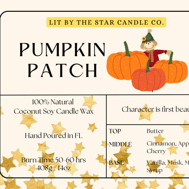 Kürbisfeld - Mattes schwarzes Glas Kokosnuss-Soja-Kerze für den Großhandel von Lit By The Star Candle Co.