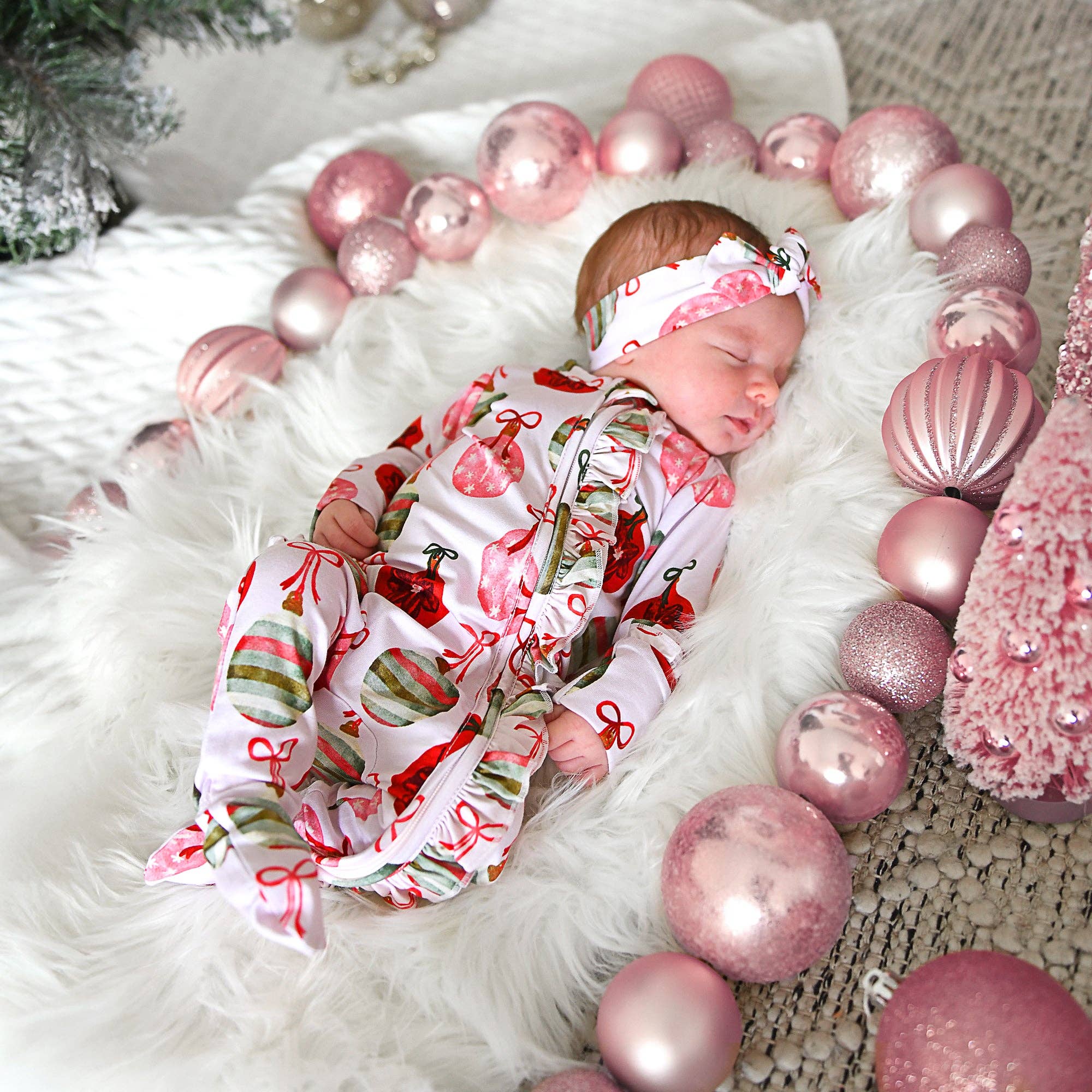 Gigi and Max - Wholesale Jumpsuit - Baby - Kit Ornaments RUFFLE ZIP xmas bamboo baby one piece outfit12