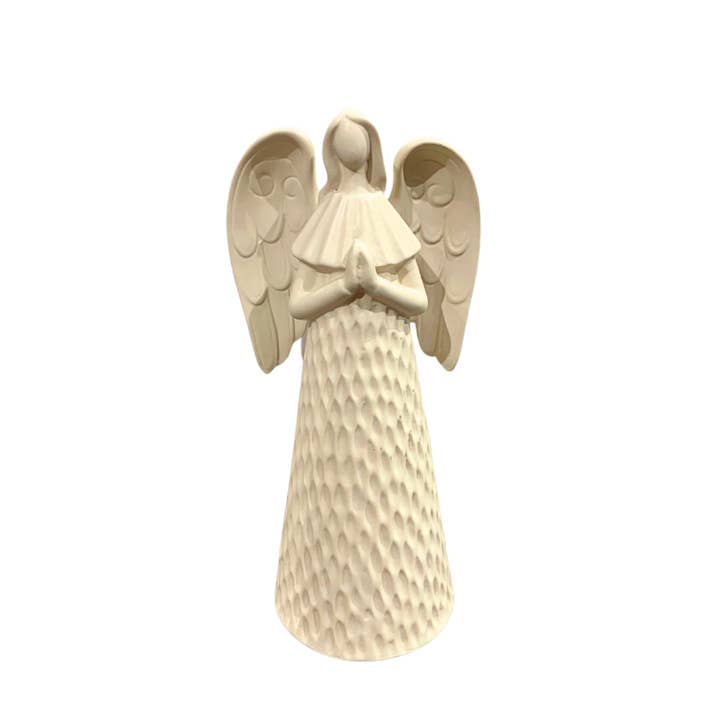 CERAMIC BLESSING ANGEL TABLETOP CONCRETE 12" for wholesale by David Christopher's Collection