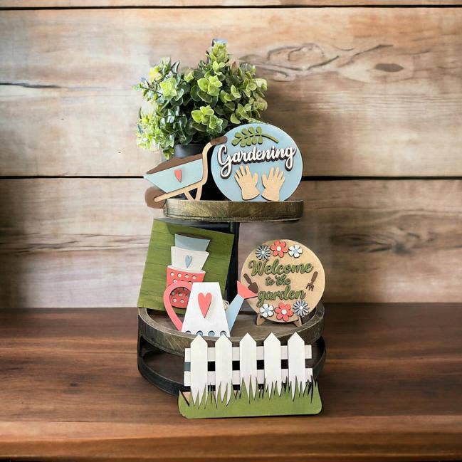 Welcome to the Garden DIY Tier Tray DIY Craft Kit for wholesale by Denton Cove