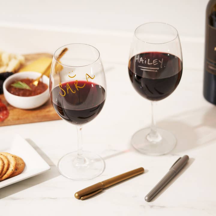 TRUE - Wholesale Wine Tool Set - Shimmer Metallic Wine Bottle and Glass Marking Pens Set of 23