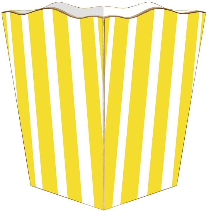 WB8419 - Cestino gettacarte a righe gialle per la vendita all'ingrosso da parte di Marye-Kelley