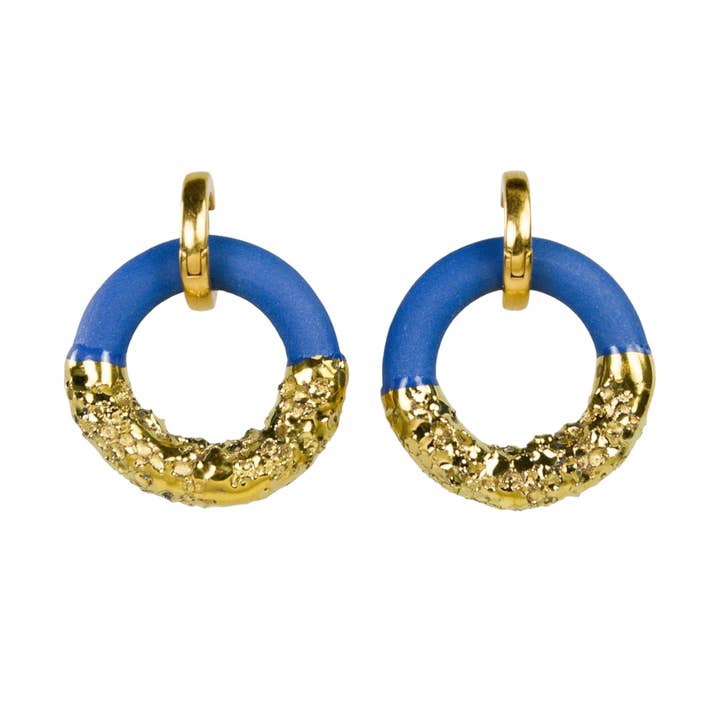 "Daphne" Hoops With Charm Maxi for wholesale by FreakyFoxx porcelain