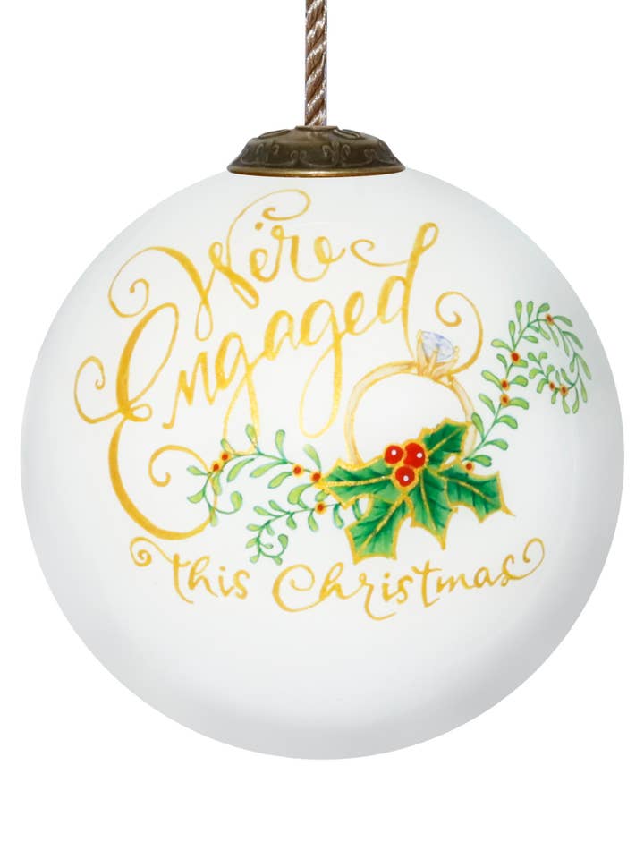 Estamos Noivados Ornamento em Vidro de Natal por atacado de Inner Beauty Gifts