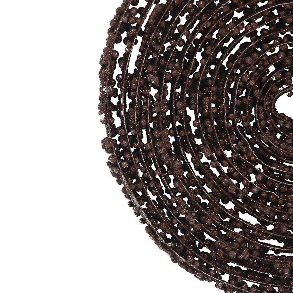 A&B Home Group Inc. - Vendita all'ingrosso Decorazione natalizia - Nastro a rete in plastica con glitter marrone 0,5x177" - Marrone1