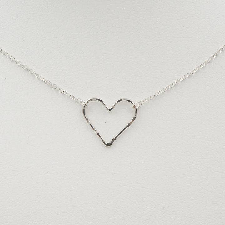 Hammered Heart ~ Sterling Silver Necklcace for wholesale by Earth Song Jewelry