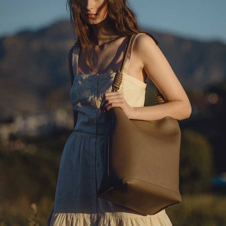 Melie Bianco - Wholesale Tote Bag - Women's - Adeline Nude Recycled Vegan Tote Bag